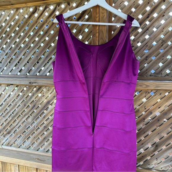 Jax mother of the bride groom magenta satin w dress classy - size 12 sleeveless - Picture 4 of 10